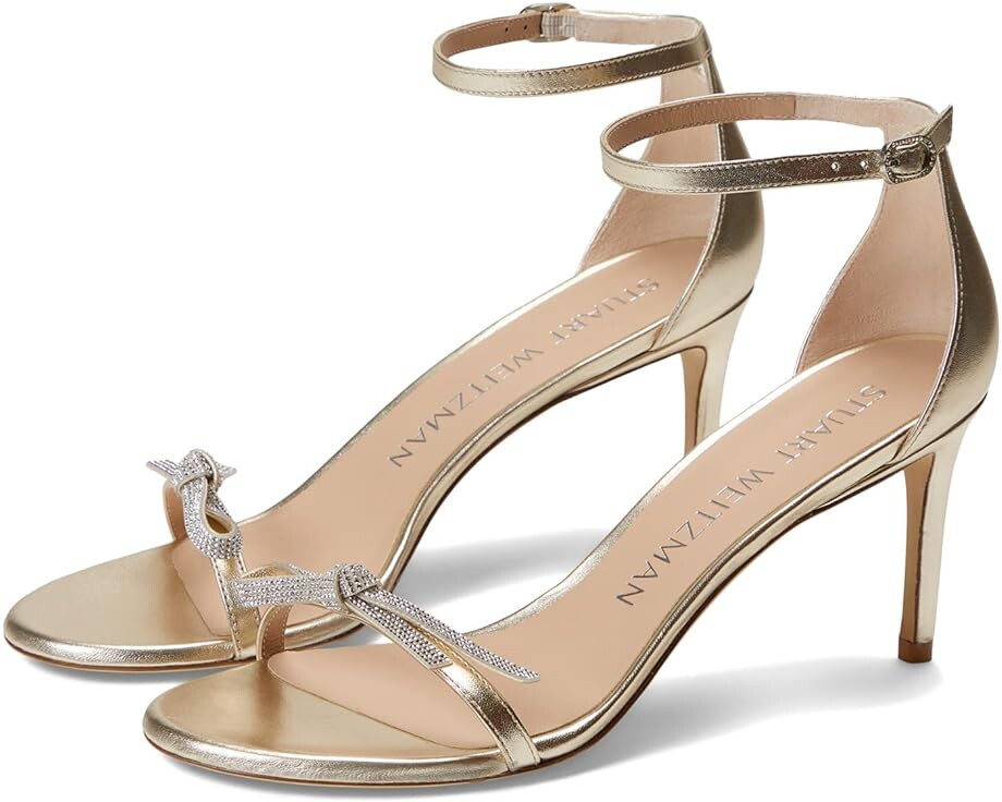 

Туфли Stuart Weitzman Nudist Bow 75 Sandal, цвет Platino
