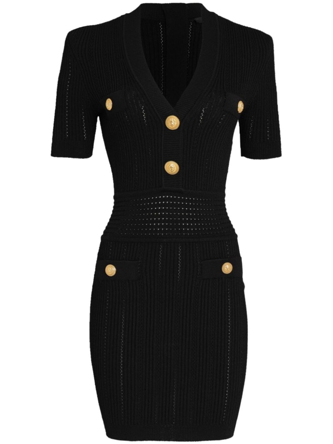 

Balmain мини-платье ажурной вязки, черный