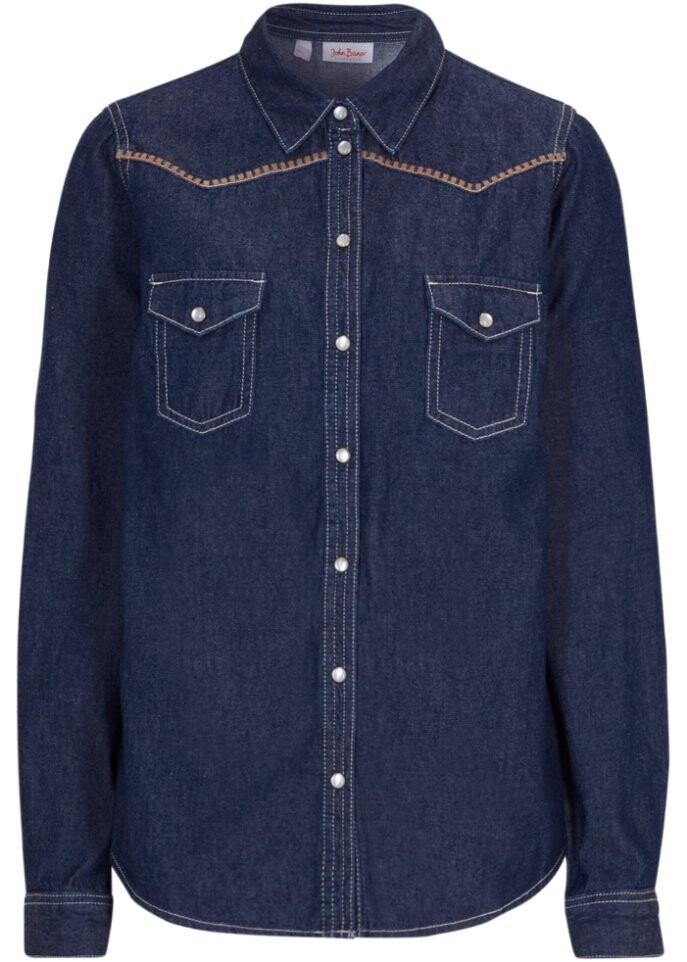 

Джинсовая блузка с вышивкой John Baner Jeanswear, синий