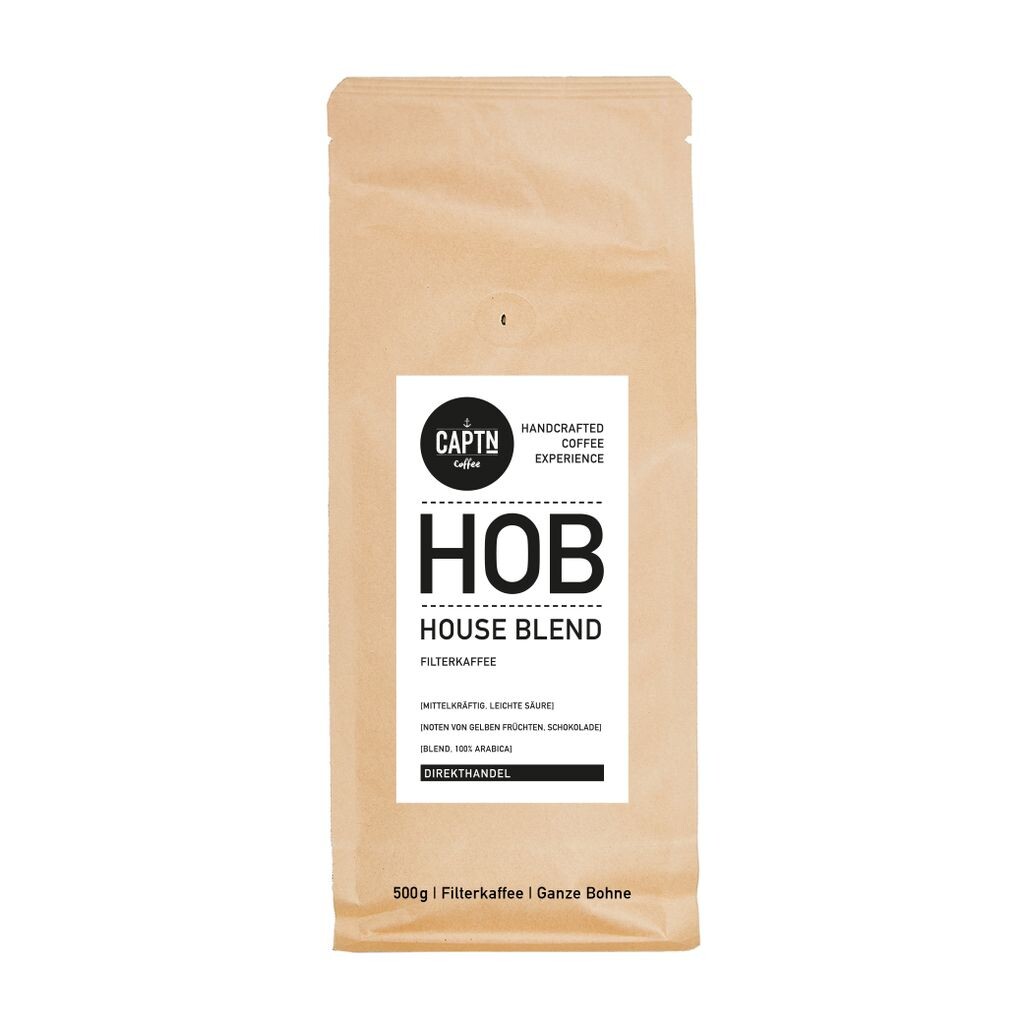 

Кофе HOUSE BLEND, цельнозерновой | Среднетелый, слегка кисловатый, шоколадный | 500г | Кофе спешелти от прямой торговли Captn Coffee