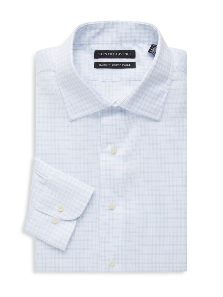 

Классическая рубашка в мелкую клетку классического кроя Saks Fifth Avenue, цвет White Blue