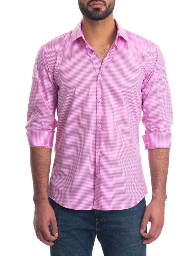 Мини-рубашка в клетку Jared Lang, цвет Pink Gingham