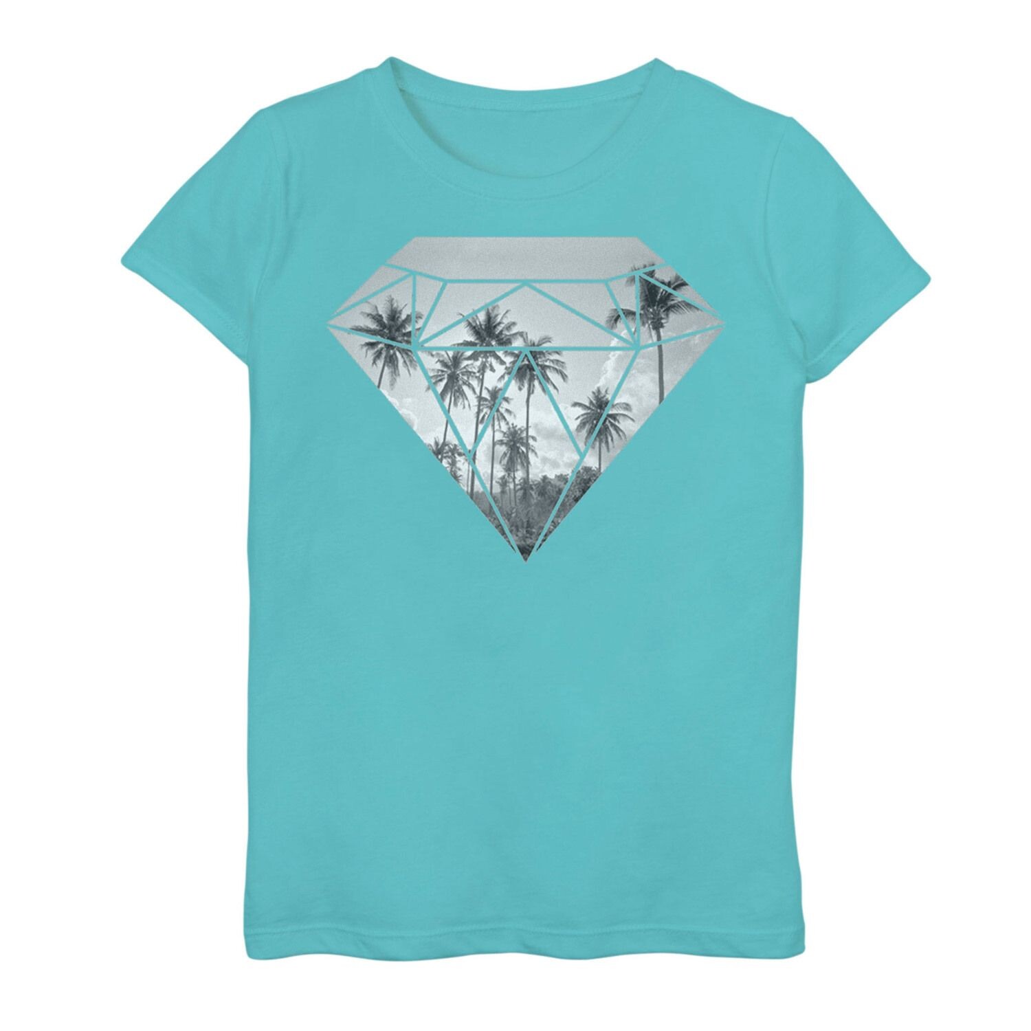

Уличная футболка с рисунком Diamond Palm Tree Sunset для девочек 7–16 лет Licensed Character