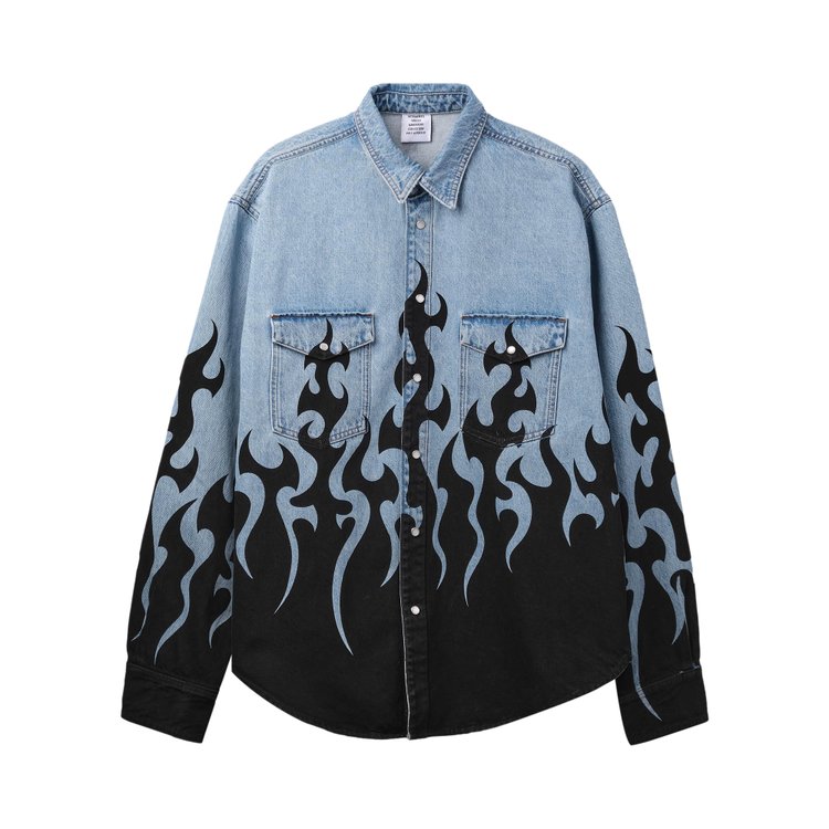 

Рубашка Vetements Fire Denim Shirt, синий