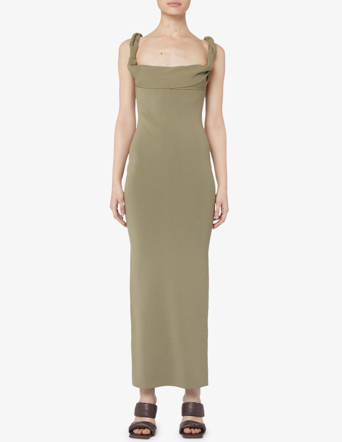 

Платье макси алька Jacquemus, оливковый