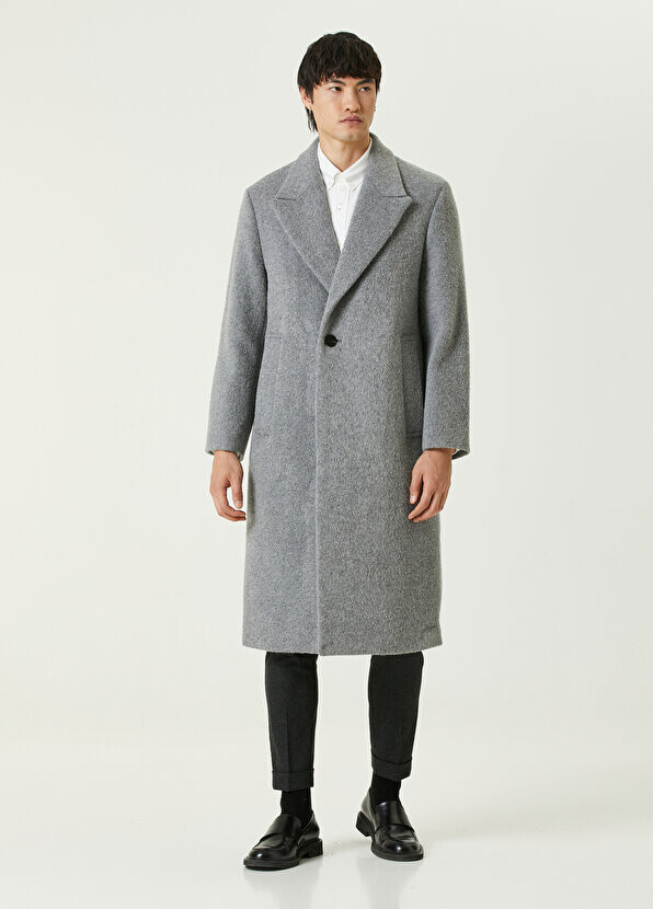 

Серое шерстяное пальто Solid Homme, Серый