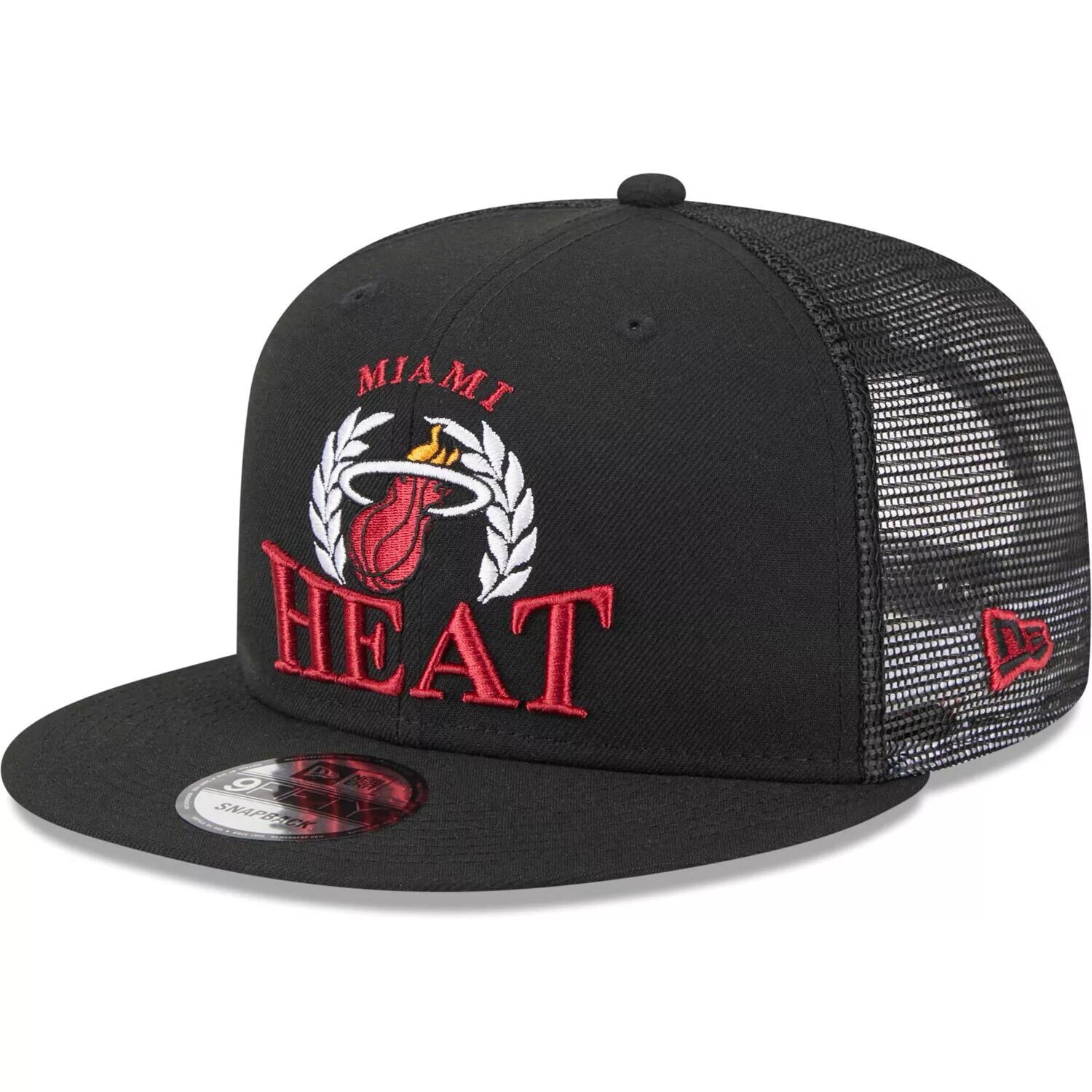 

Мужская кепка New Era Black Miami Heat Bold Laurels 9FIFTY Snapback