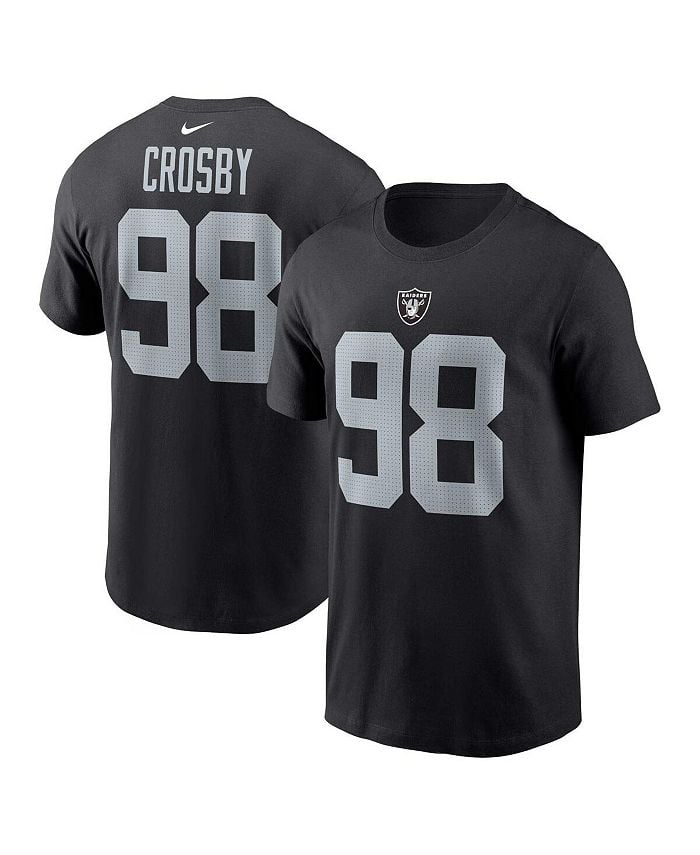 

Мужская черная футболка Maxx Crosby Las Vegas Raiders с именем и номером игрока Nike, черный