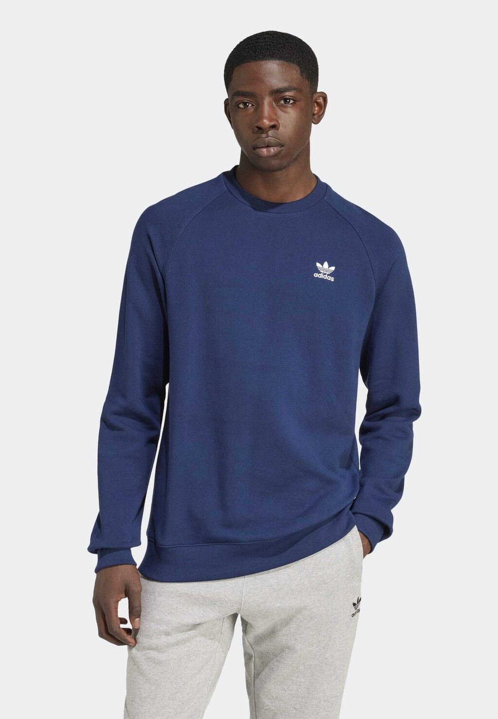 

Толстовка с капюшоном TREFOIL ESSENTIALS CREW adidas, темно-синий