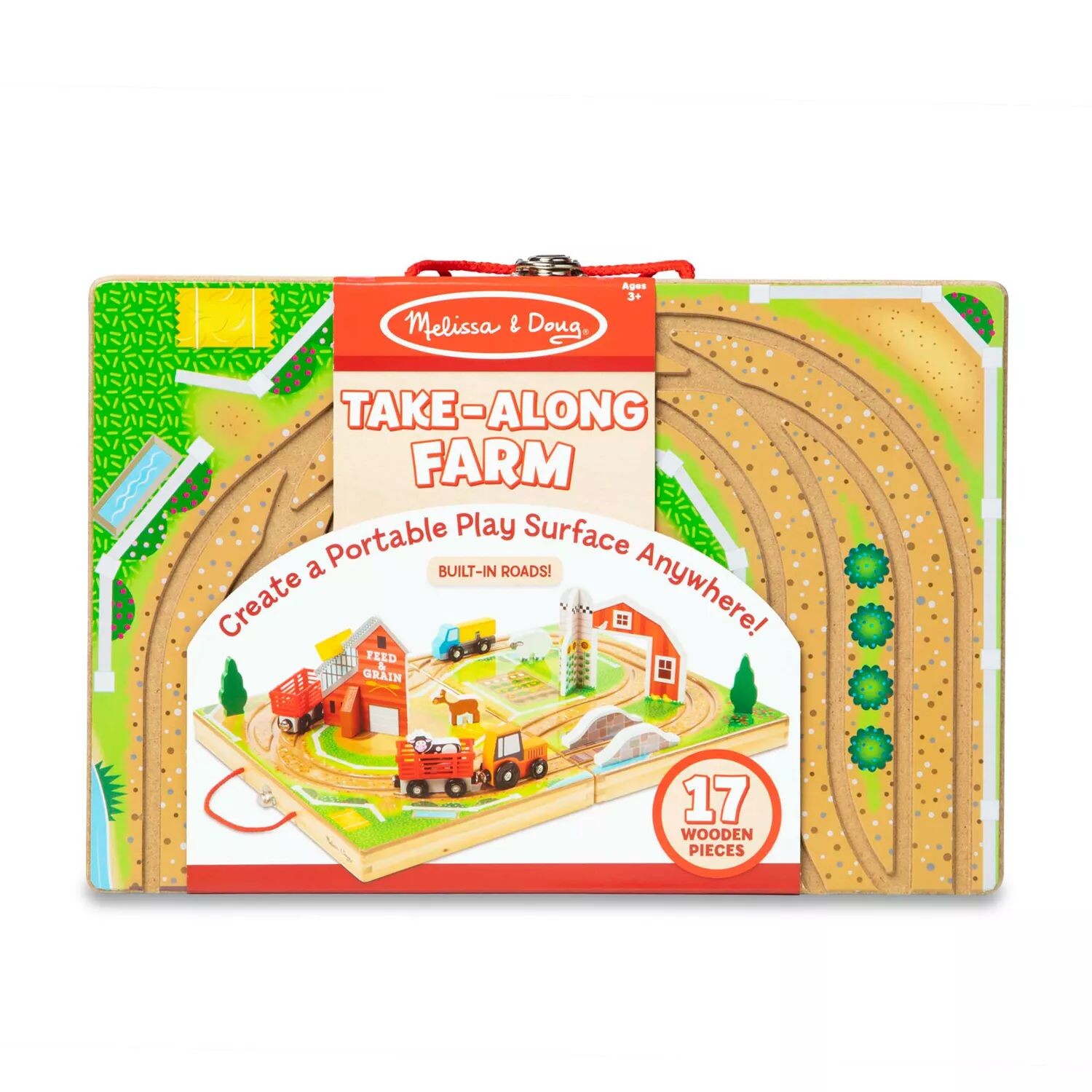 

Деревянная столешница Melissa & Doug, 17 предметов, которую можно взять с собой - ферма Melissa & Doug