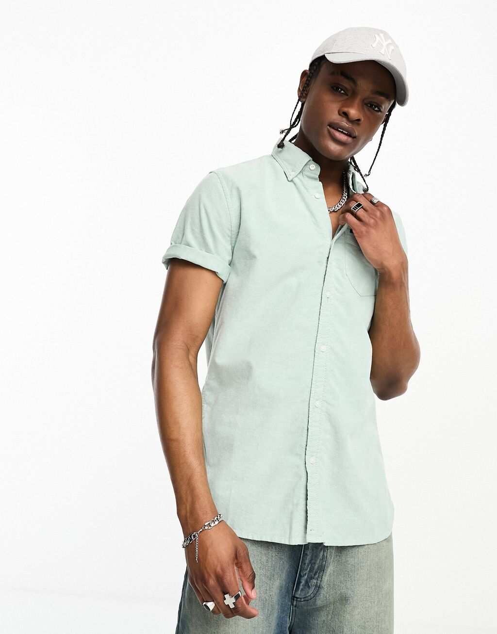 

Зеленая оксфордская рубашка с короткими рукавами Superdry Vintage