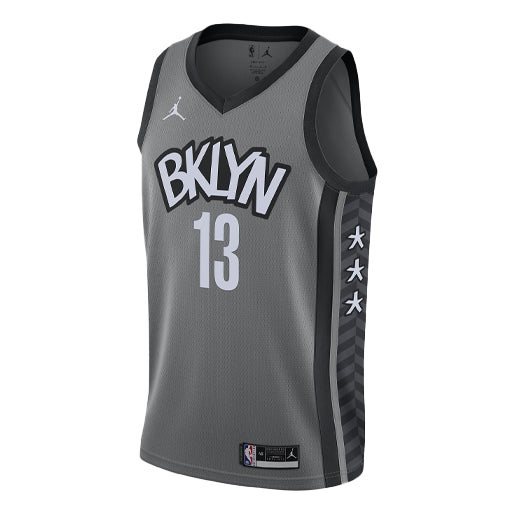 Майка Nike NBA Brooklyn Kevin Durant 20 Basketball Jersey 'Grey White', серый 2021 men american basketbal jersey brooklyn kevin durant james harden kyrie irving t shirt