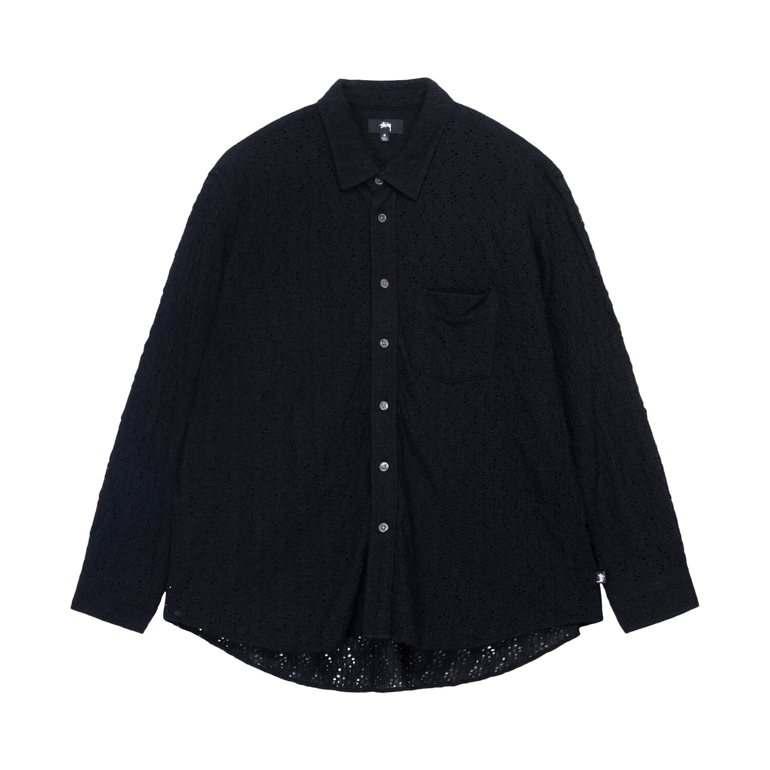 

Кружевная рубашка с длинными рукавами Stussy, цвет Черный