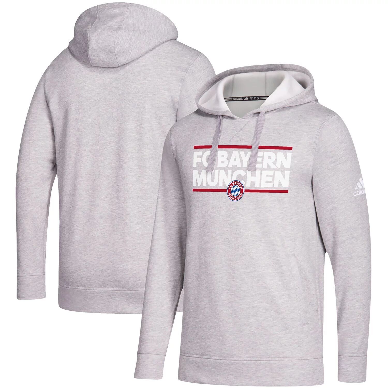 

Мужская толстовка с капюшоном adidas Heathered Grey Bayern Мюнхен Lockup