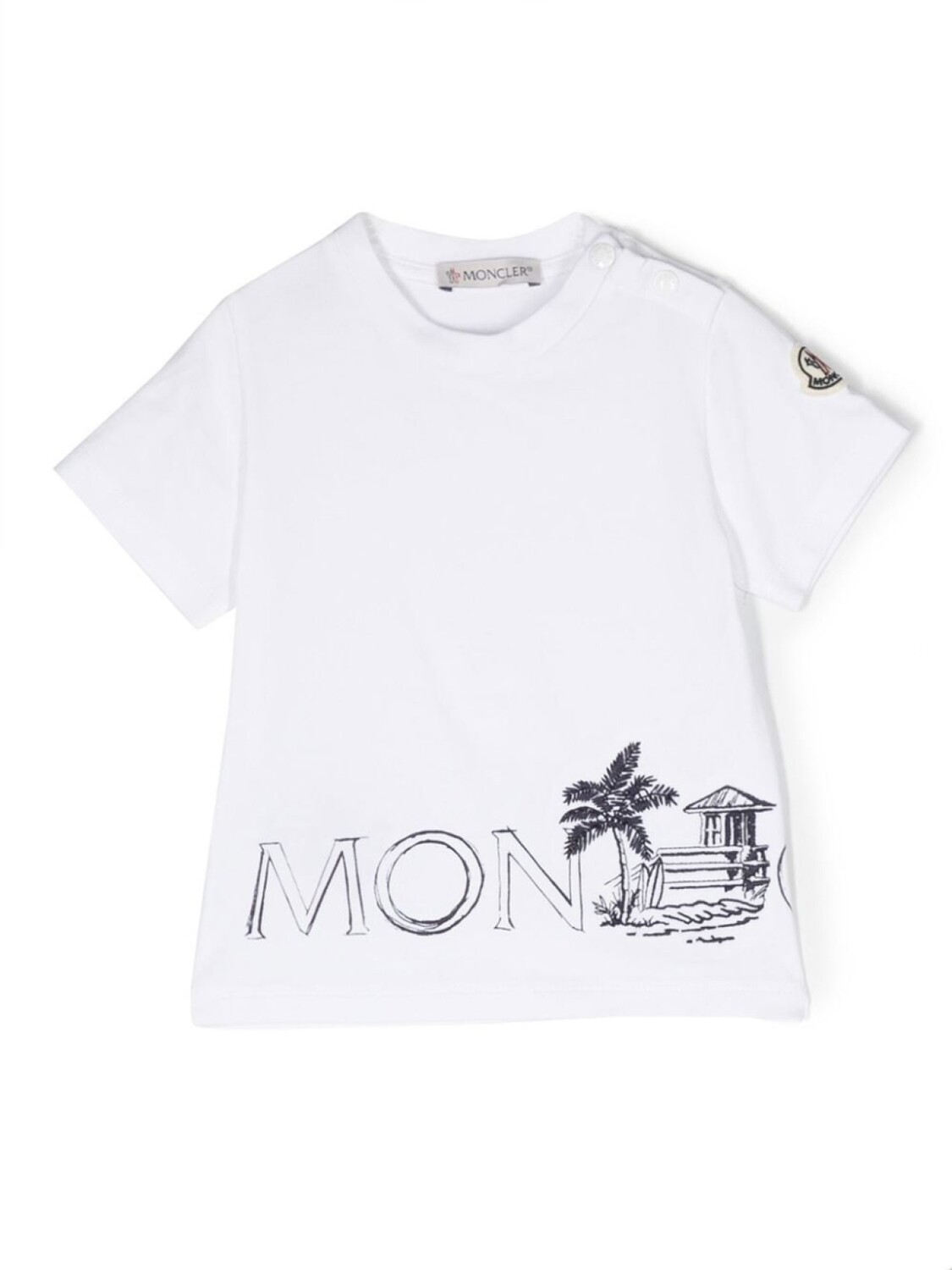 

Moncler Enfant футболка с логотипом, белый