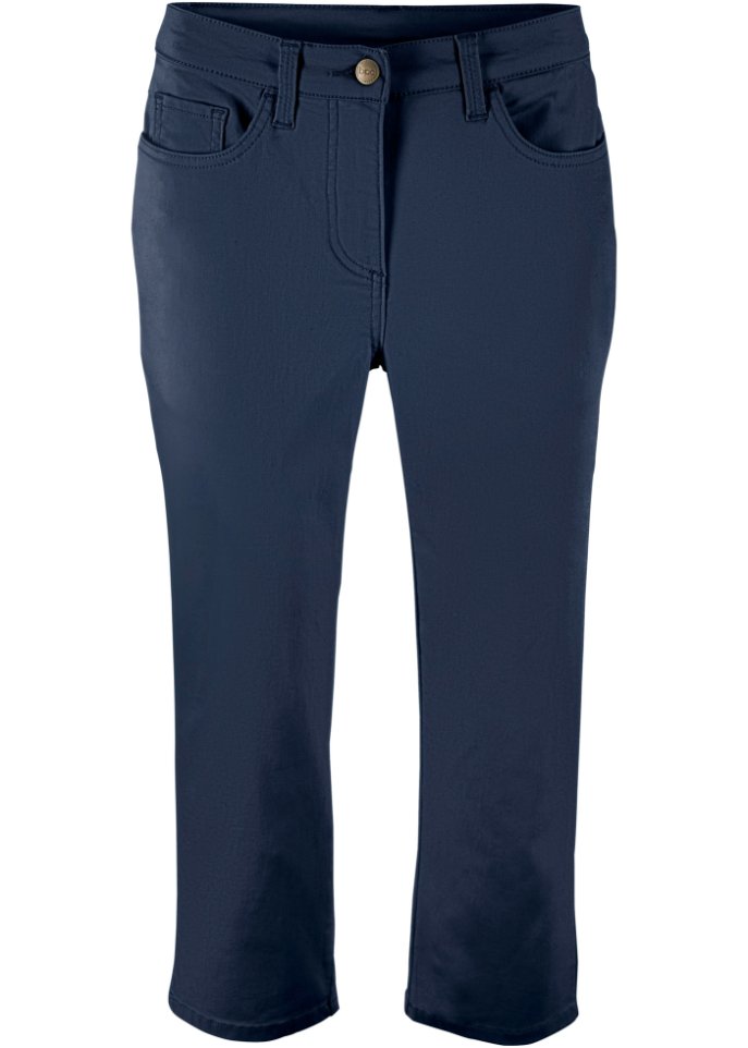 Bonprix брюки-суперстретч 3/4. Штаны трикотажные bpc женские. Брюки oui, размер 40, синий. Bonprix брюки вязаные.