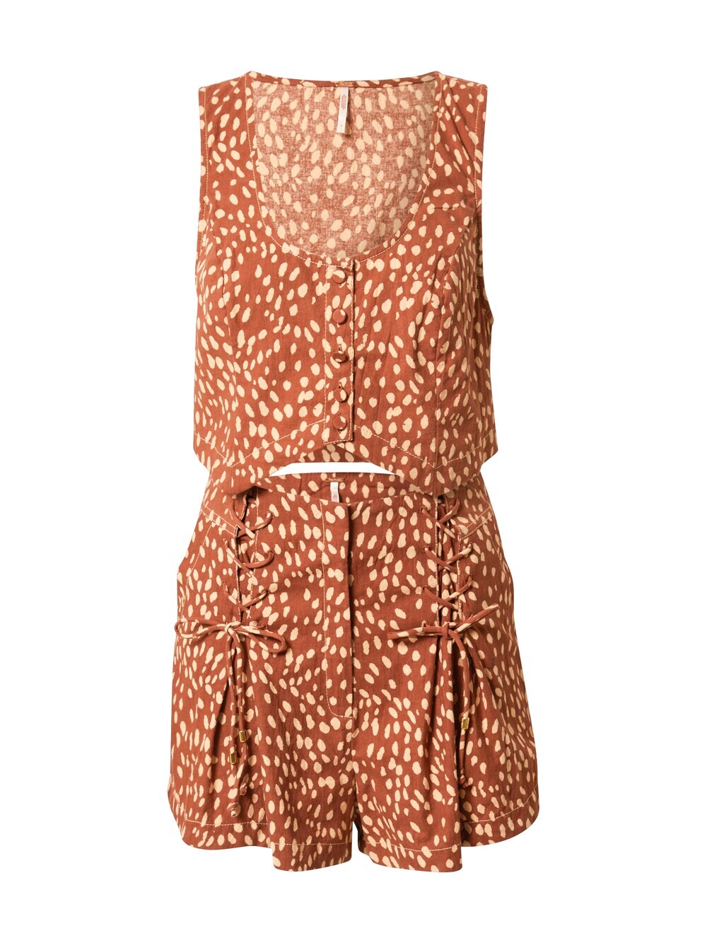 

Широкие брюки Free People, каштановый