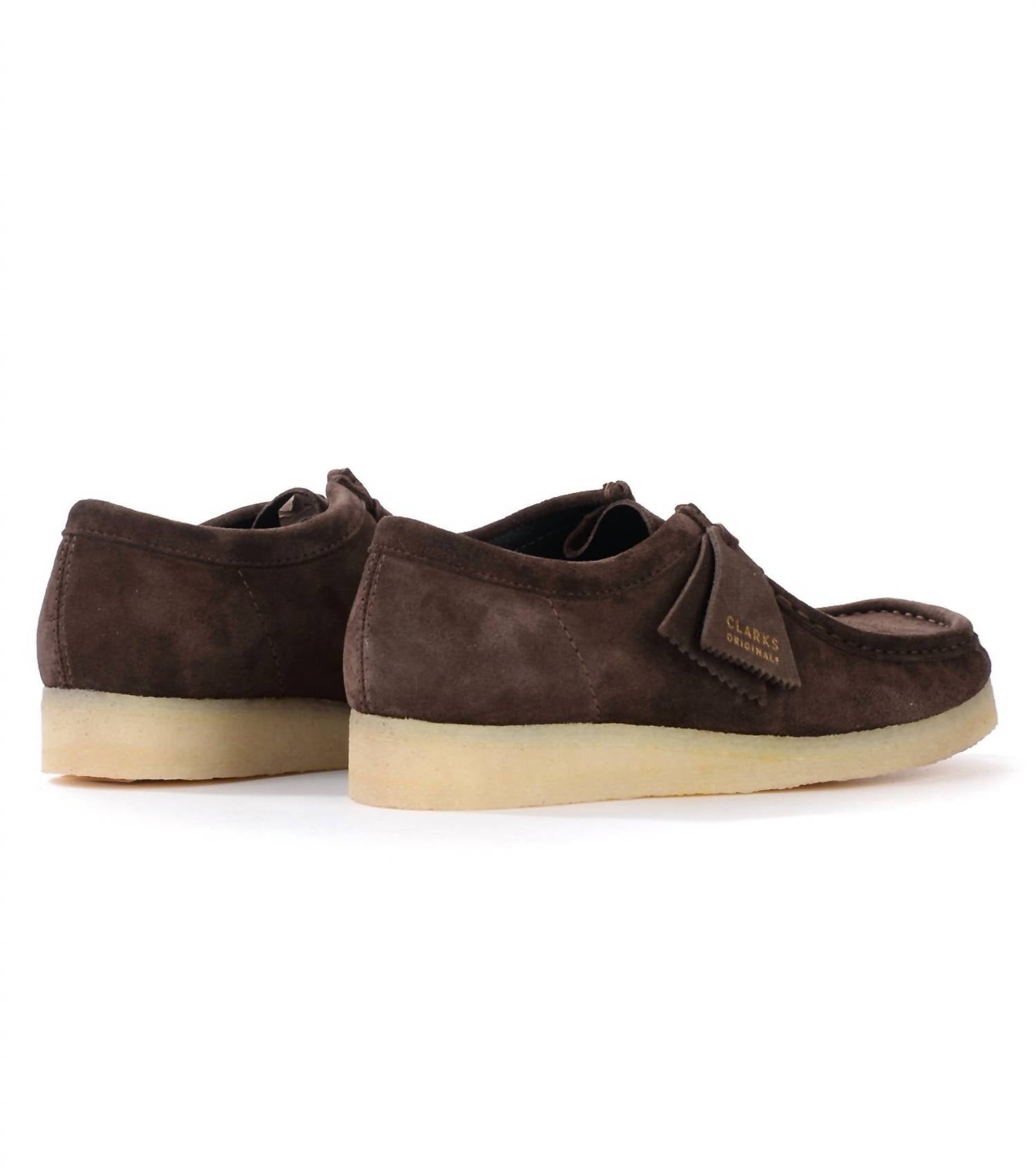 

Мужские туфли Wallabee – средней ширины из темно-коричневой замши Clarks