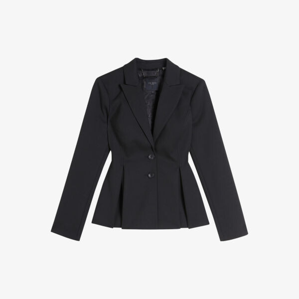 

Однобортная базерка из эластичной ткани с баской и подолом Ted Baker, черный