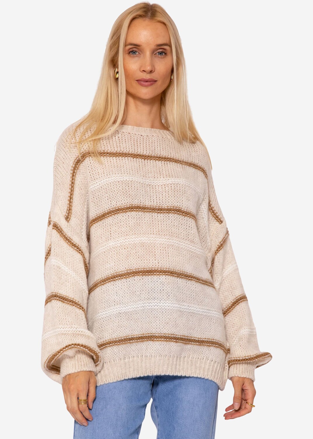 

Свитер SASSYCLASSY Oversize Strick, цвет Hellbeige, Camel, Offwhite