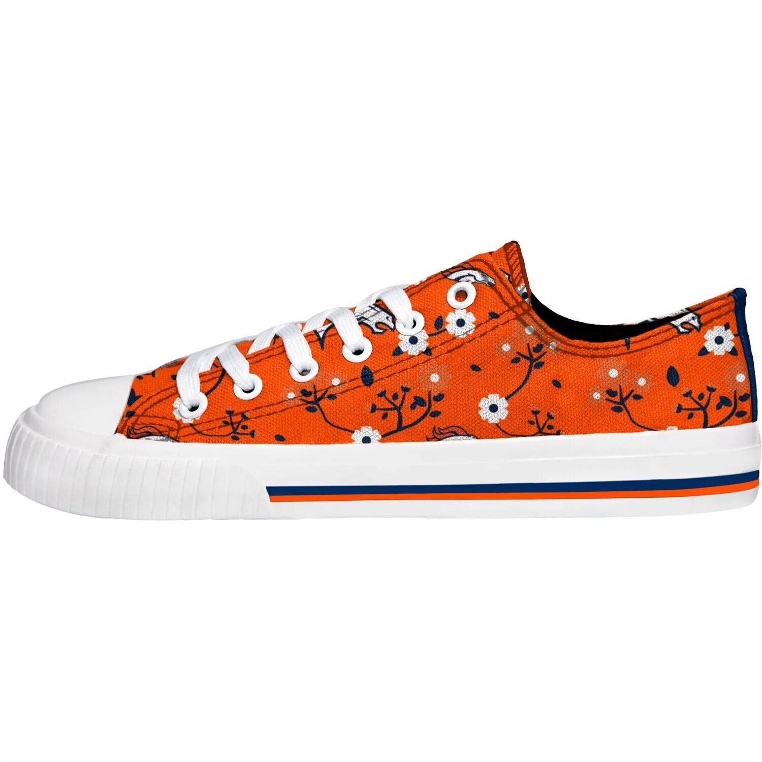 

Женские парусиновые туфли FOCO Orange Denver Broncos с цветочным принтом