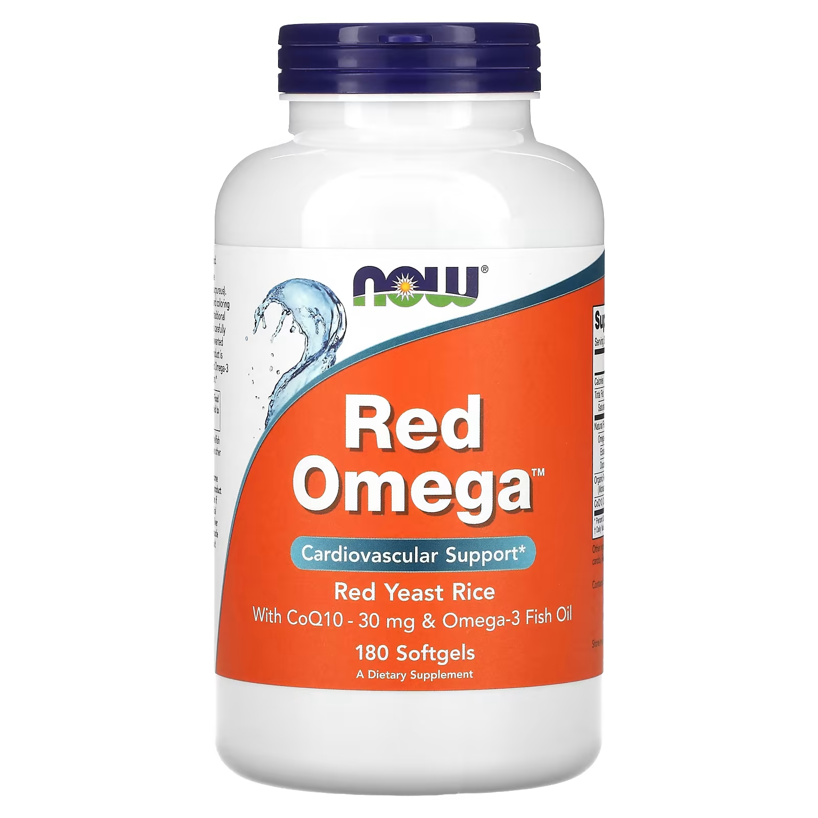 Красный дрожжевой рис Red Omega с CoQ10, 180 мягких таблеток NOW Foods now red omega