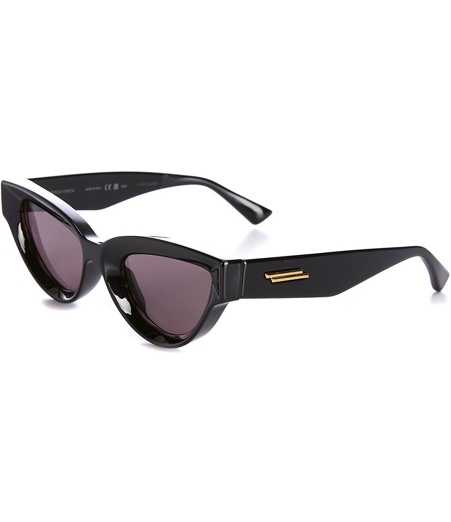 Женские солнцезащитные очки «кошачий глаз» Bottega Veneta BV1249S, 53 мм, черный