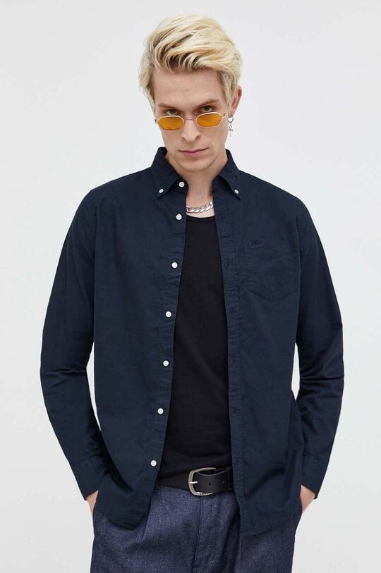 

Хлопчатобумажную рубашку Superdry, темно-синий