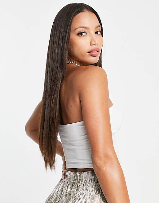 

Белый укороченный топ-бандо ASOS DESIGN Tall Ultimate