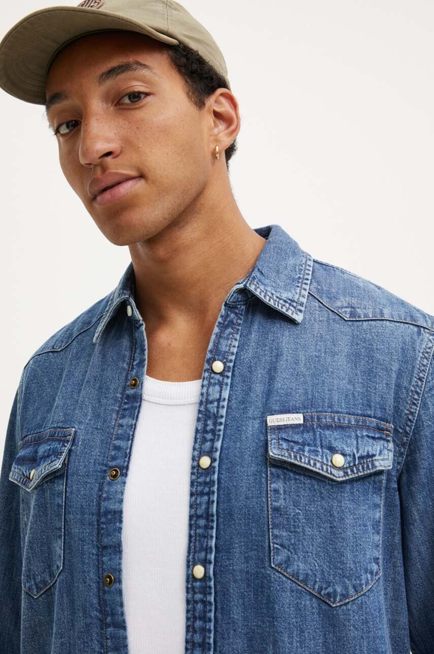 

Джинсовая рубашка Guess Jeans, синий