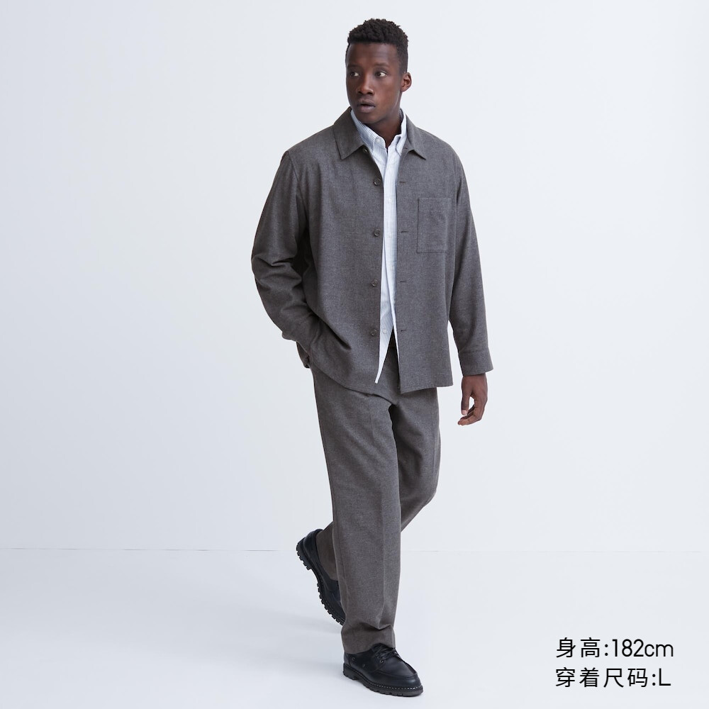 

Мужские и женские широкие брюки Uniqlo со складками (замшевые широкие брюки 23-й осени и зимы, новый стиль)