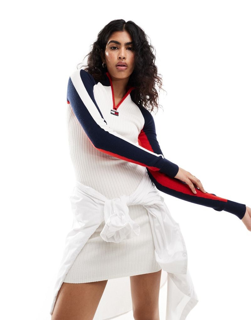 

Разноцветное платье мини в рубчик с колор-блоками Tommy Hilfiger