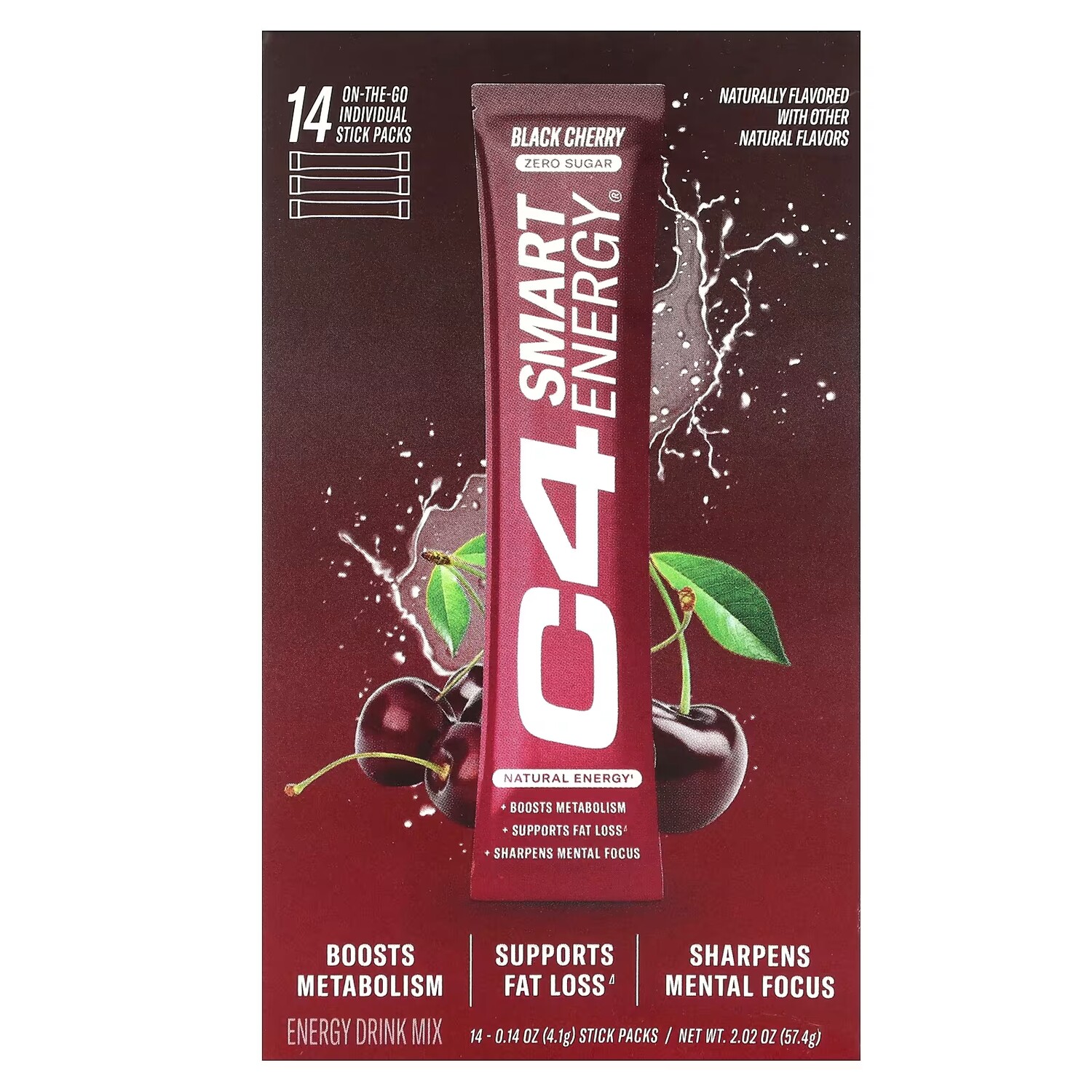 

Смесь для энергетического напитка Cellucor C4 Smart Black Cherry, 14 пакетиков