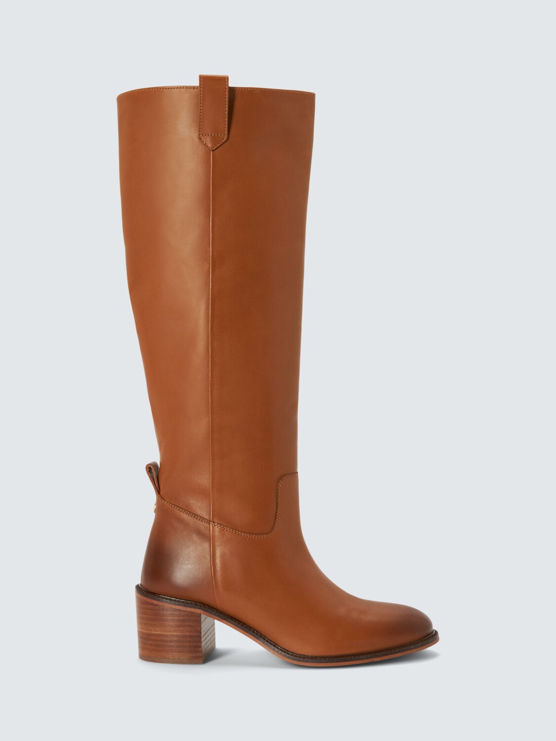 

Длинные кожаные ботинки для верховой езды с прострочкой Saddle AND/OR, тан