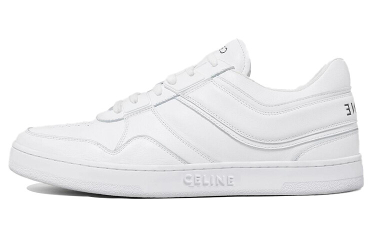 

Celine Trainer Низкие кружевные кроссовки из коровьей кожи, белые