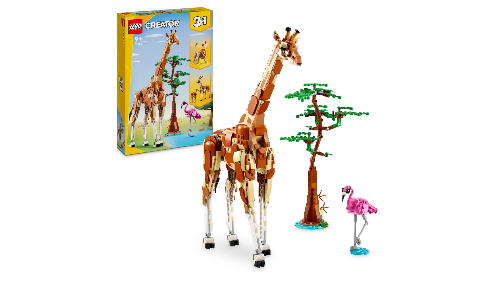 Lego Creator 3in1 Animal Safari, набор животных со львом, жирафом и газелью