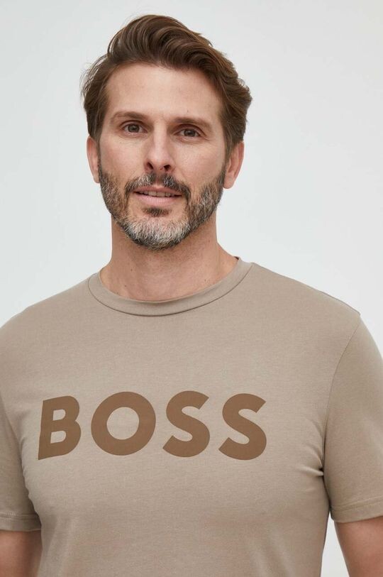 

Хлопковая футболка Boss Orange, коричневый