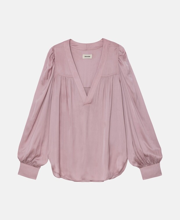 

Атласная блузка-рубашка Zadig&Voltaire, миндальный