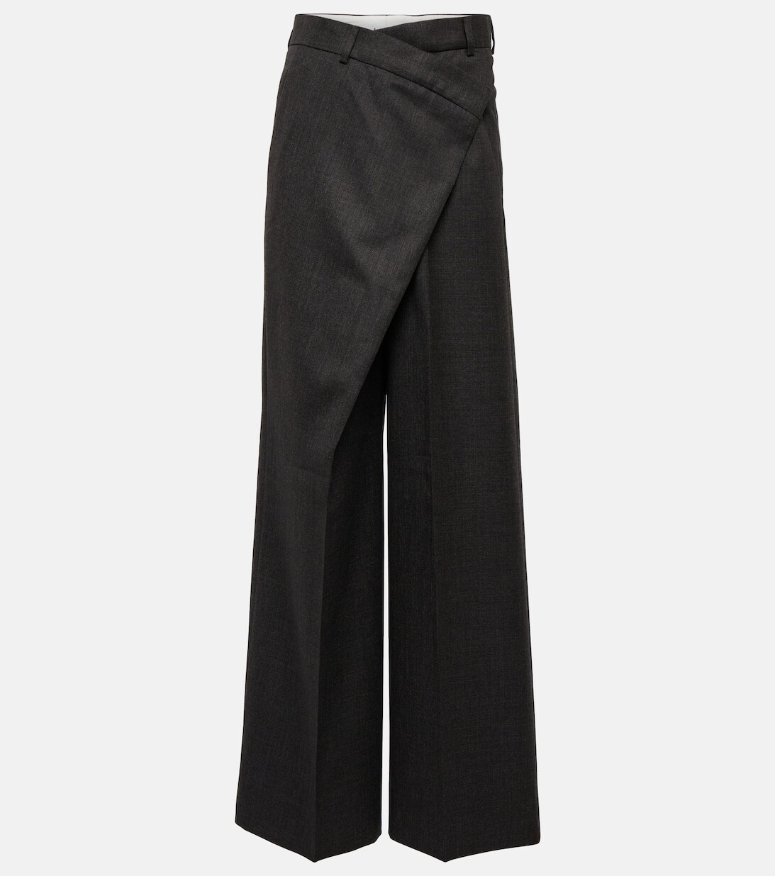 

Брюки с запахом из смесовой шерсти Acne Studios, серый
