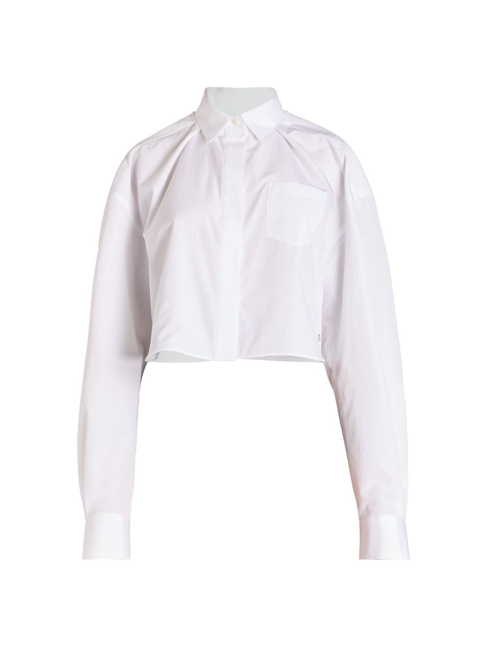 

Укороченная рубашка Thomas Mason Sacai, белый