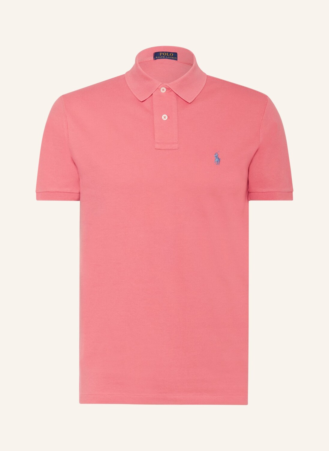 

Рубашка поло POLO RALPH LAUREN Piqué Custom Slim Fit, розовый