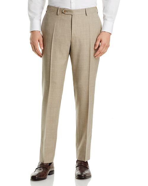

Однотонные классические брюки узкого кроя Capri M&;eacute;lange Canali, цвет Tan/Beige