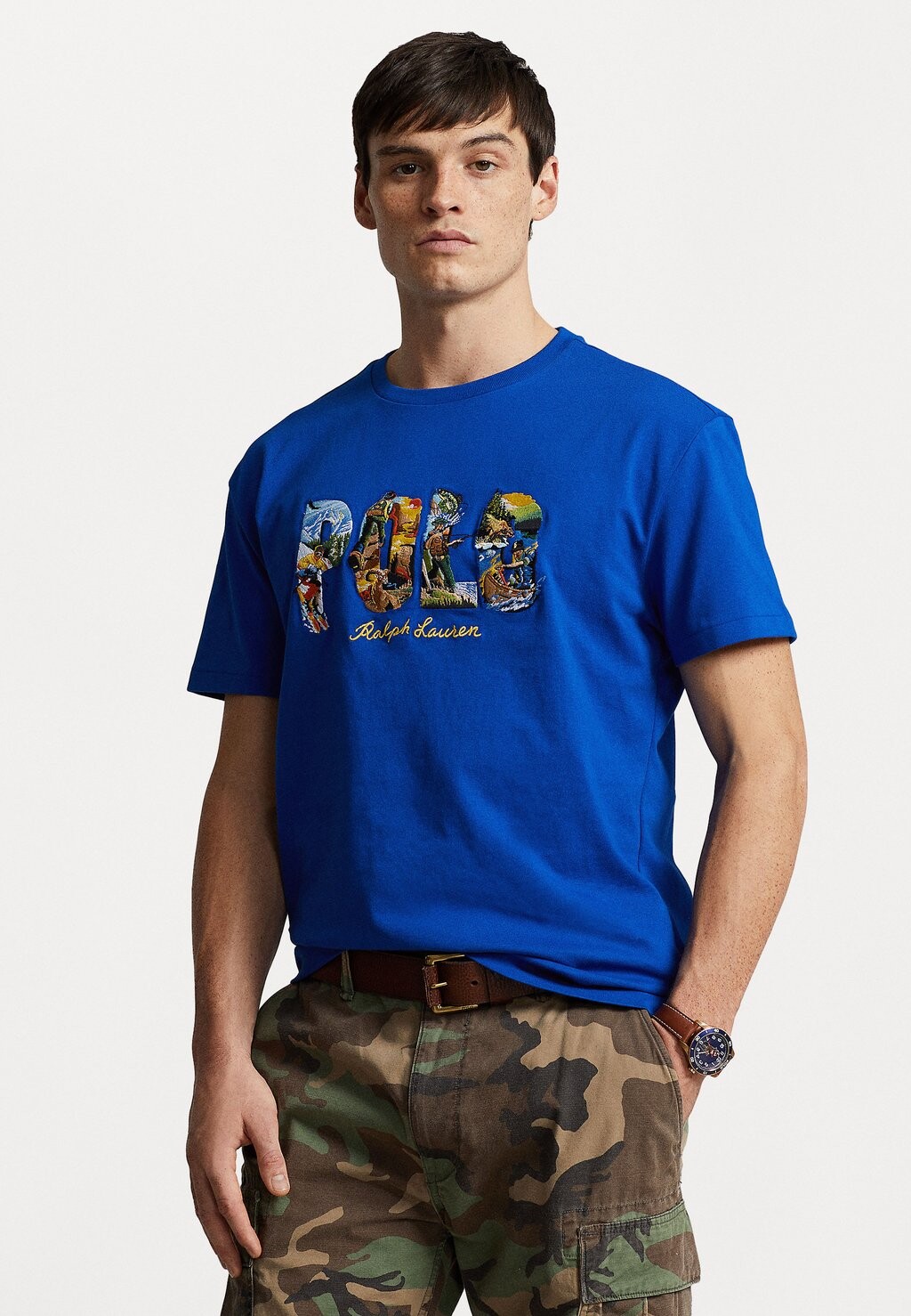 

Футболка с принтом Short Sleeve Polo Ralph Lauren, цвет sapphire star