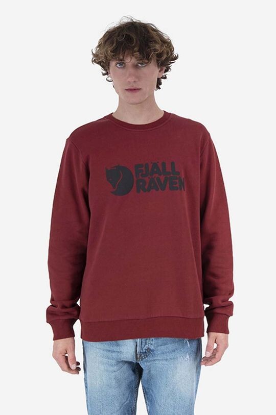 

Хлопковая толстовка Fjällräven Logo Sweater Fjallraven, красный