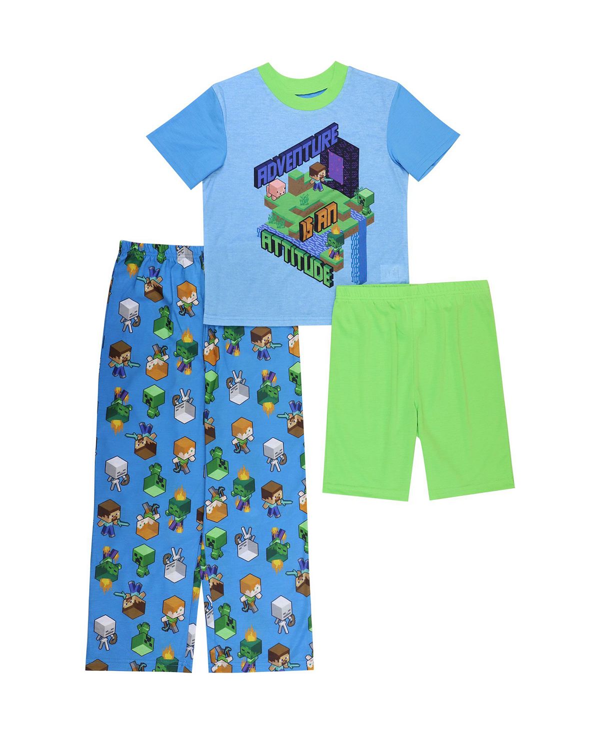 Пижамы для маленьких мальчиков, комплект из 3 предметов Minecraft
