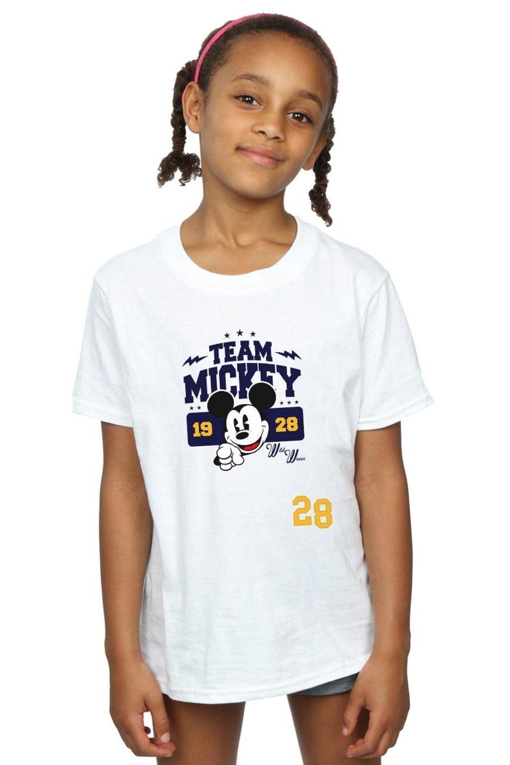 Хлопковая футболка с Микки Маусом и Микки Маусом Disney, белый