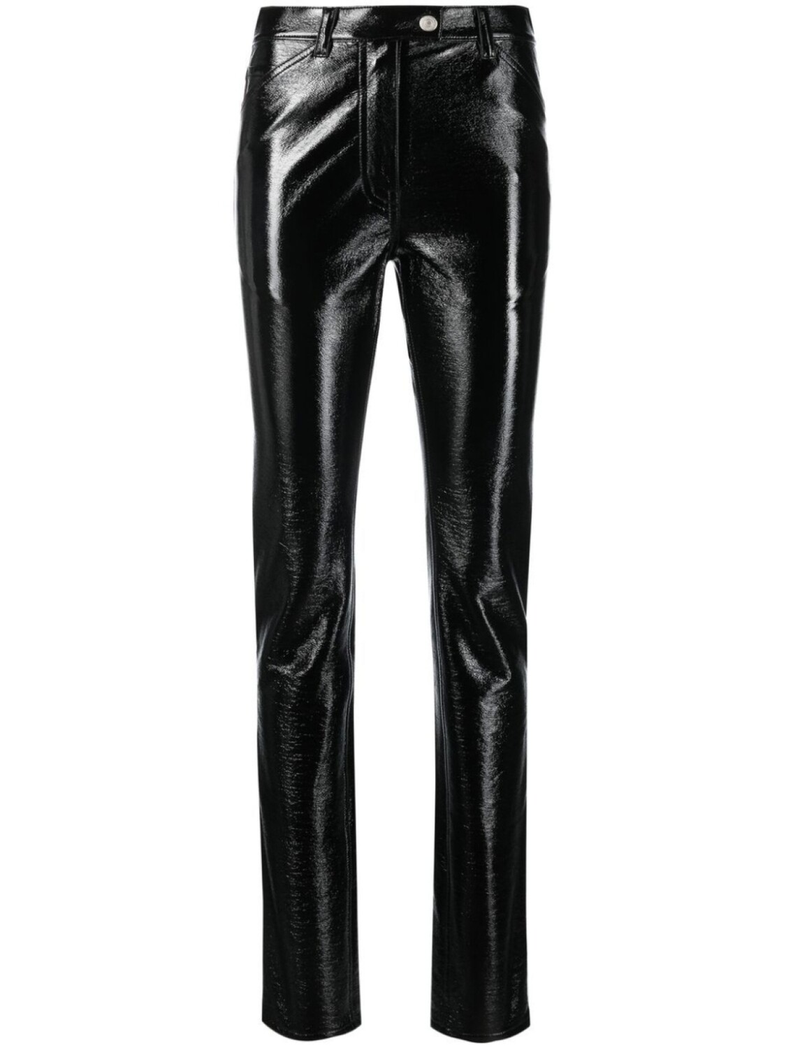 

Courrèges узкие брюки из искусственной кожи, черный