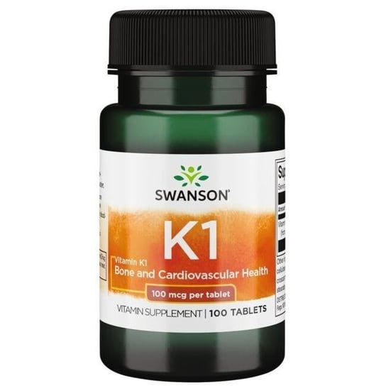 Swanson, Витамин К1, 100 мкг, 100 таблеток solaray витамин к 100 мкг 100 таблеток