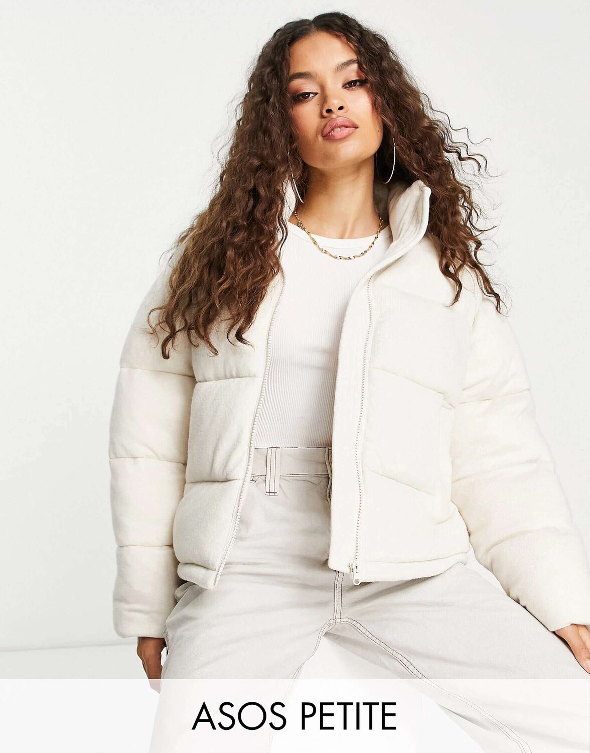 

Кремовая фактурная куртка-пуховик ASOS DESIGN Petite, Бежевый