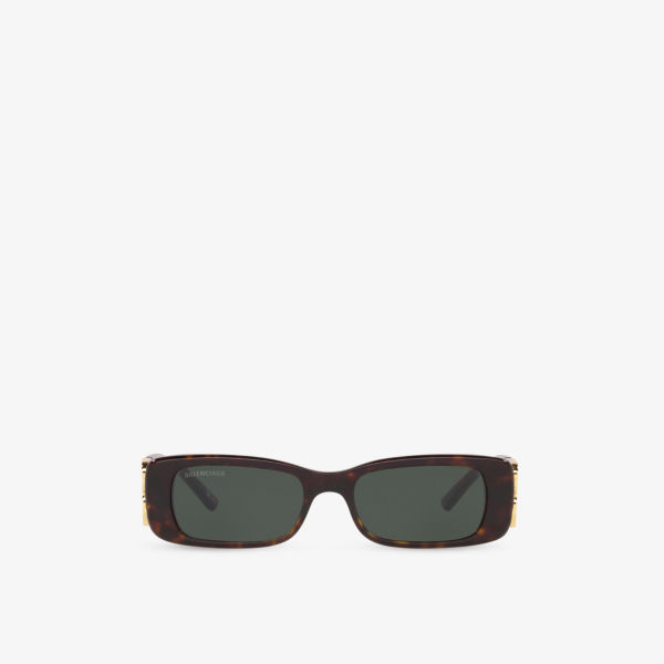 Bb0096s солнцезащитные очки из ацетата черепаховой расцветки в квадратной оправе Balenciaga, коричневый
